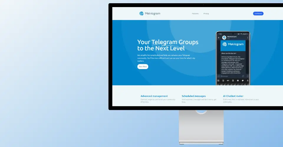 Metricgram - Plataforma SaaS para gestión de grupos de Telegram