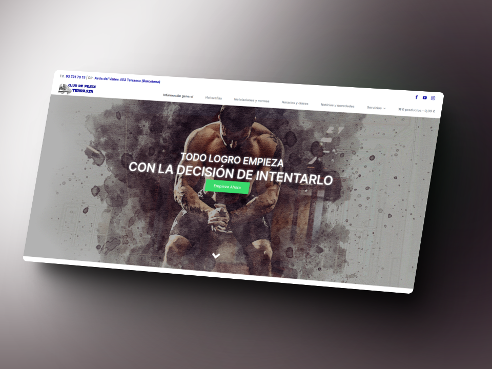 Club de Pesas Terrassa - Renovación web WordPress con ahorro del 80% en costes