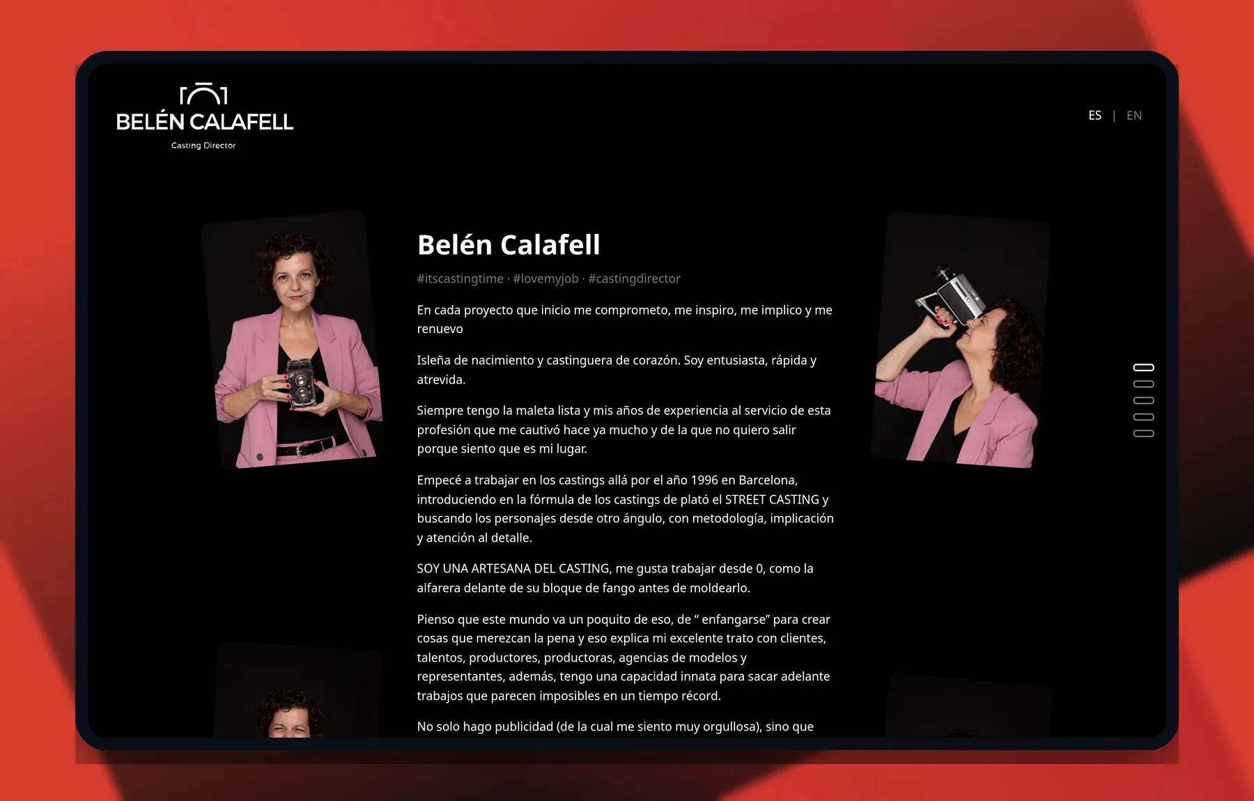 Belén Calafell Casting — Vista laptop