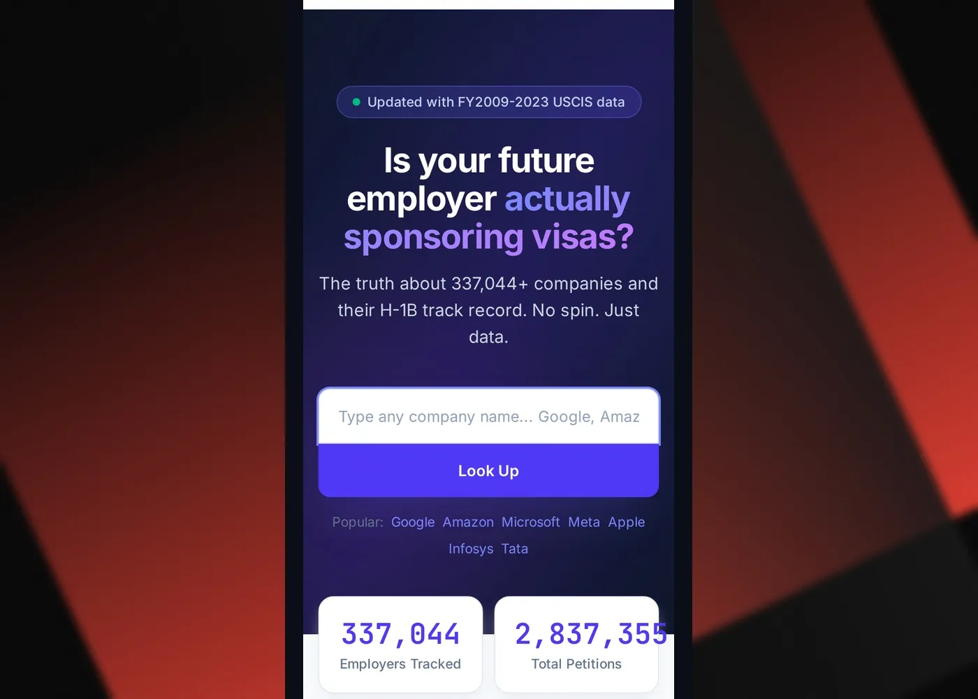 H1BScan — Mobile view