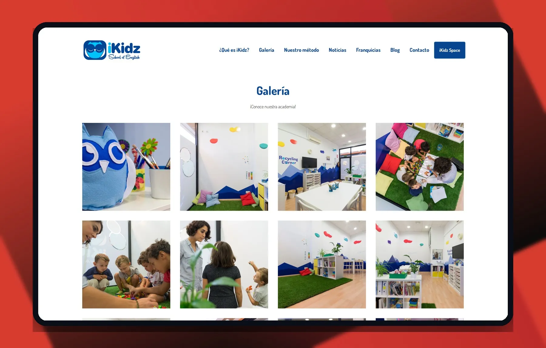 iKidz English — Galeria da academia, vista portátil