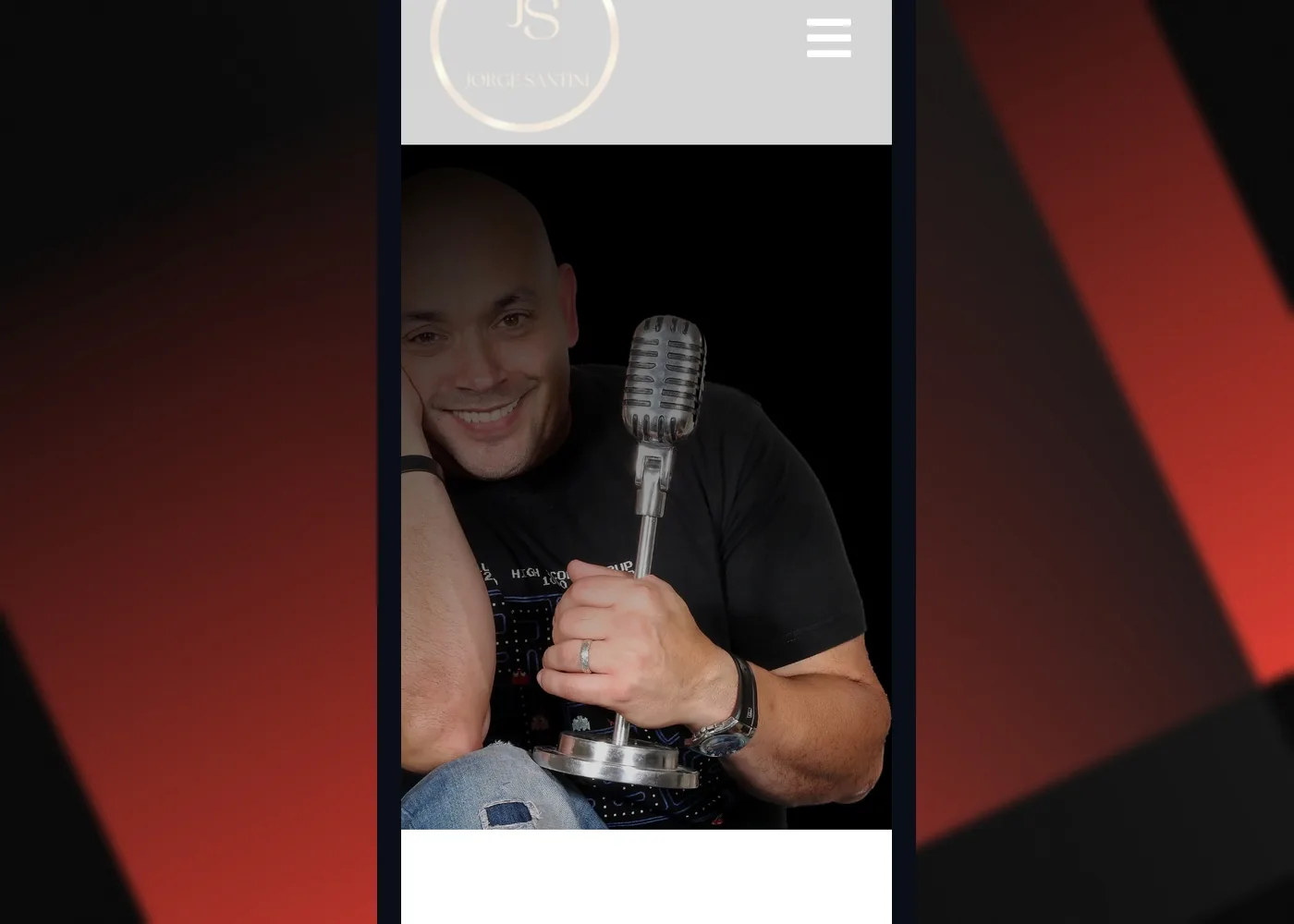 Jorge Santini — Vista móvil de la web