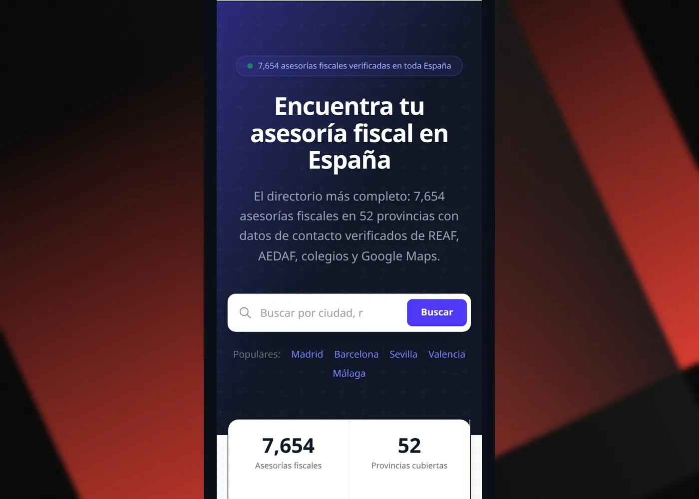 MejorAsesoriaFiscal — Mobile view