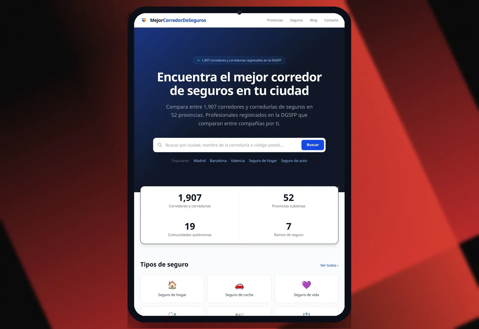 MejorCorredorDeSeguros — Tablet view