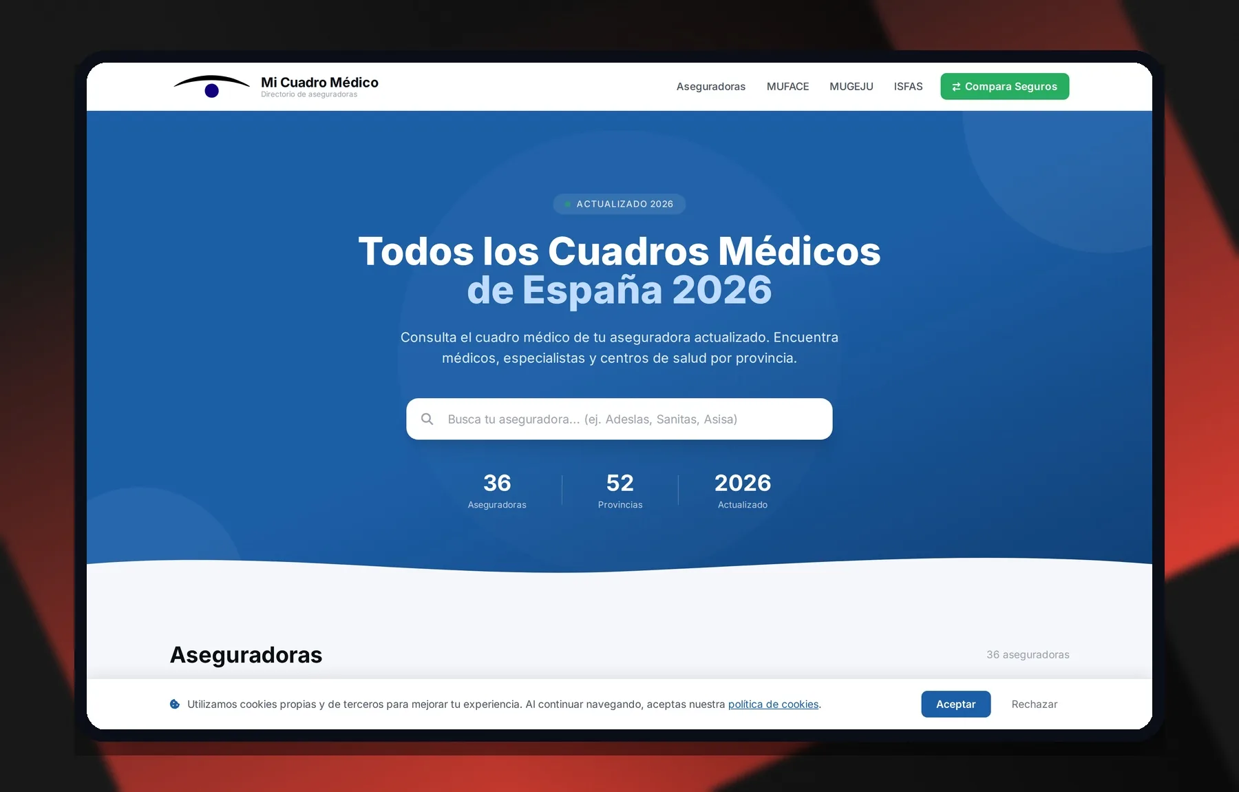 Mi Cuadro Médico — Laptop view