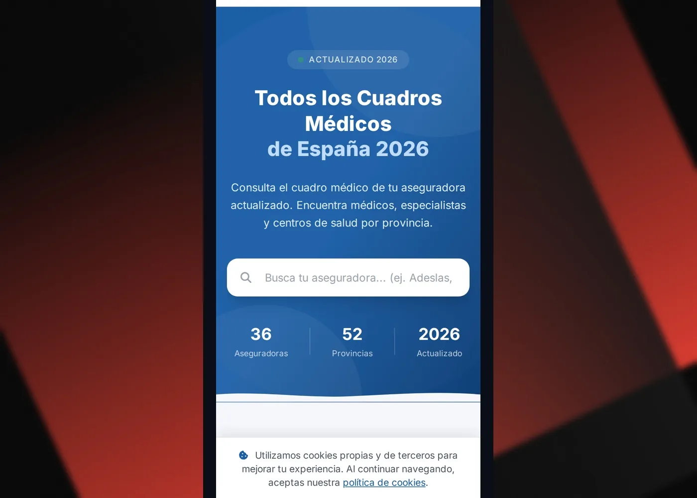 Mi Cuadro Médico — Mobile view