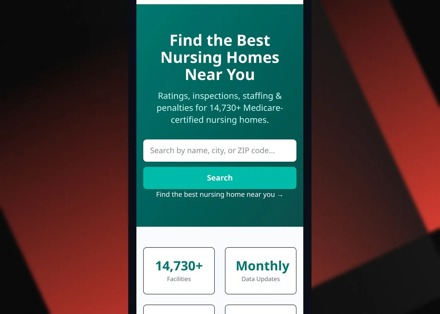 NursingHomeDex — Vista mòbil