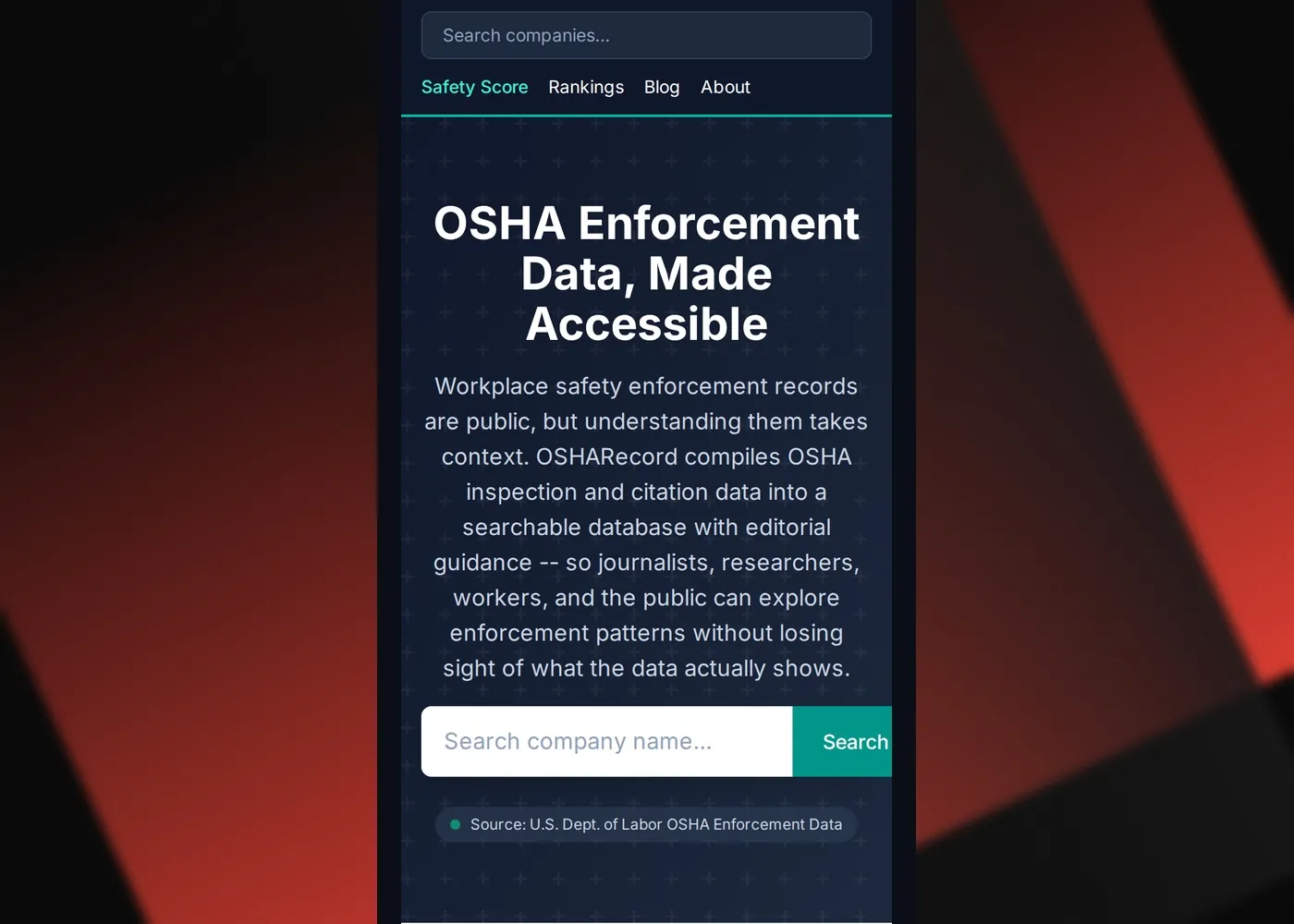 OSHARecord — Vista móvil