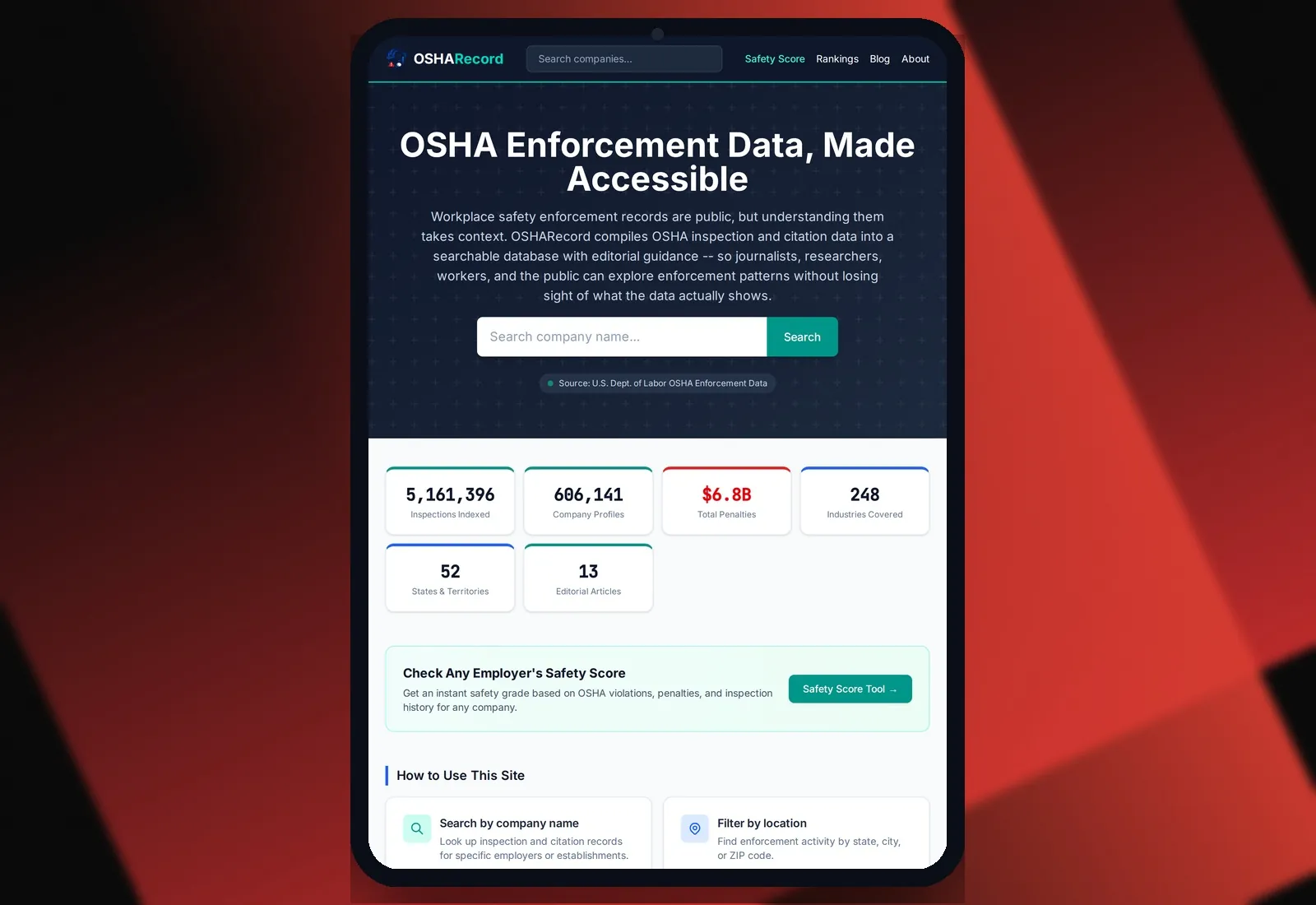 OSHARecord — Vista tablet