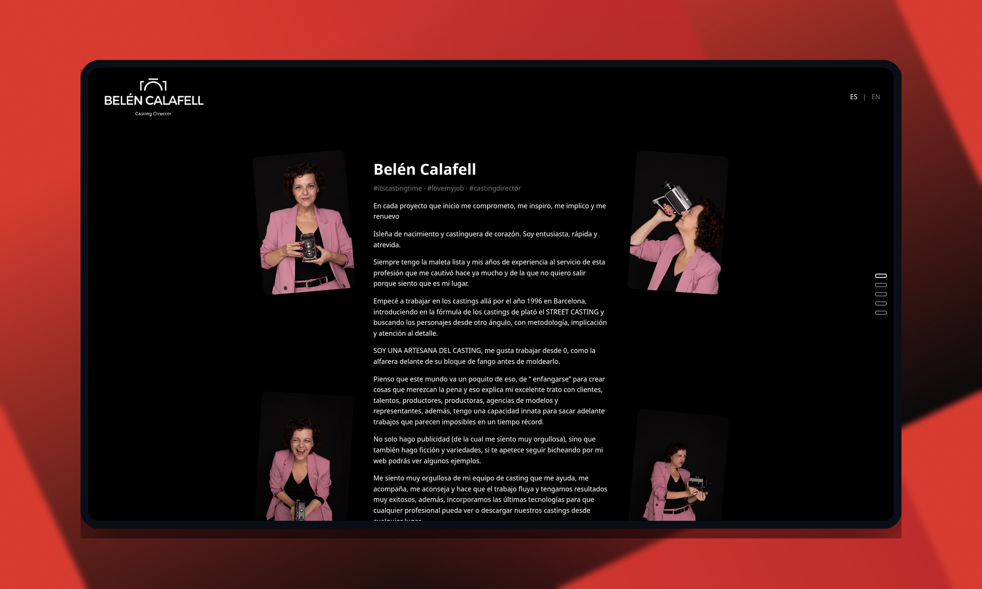 Belén Calafell Casting - Web WordPress con más de 5 años de mantenimiento