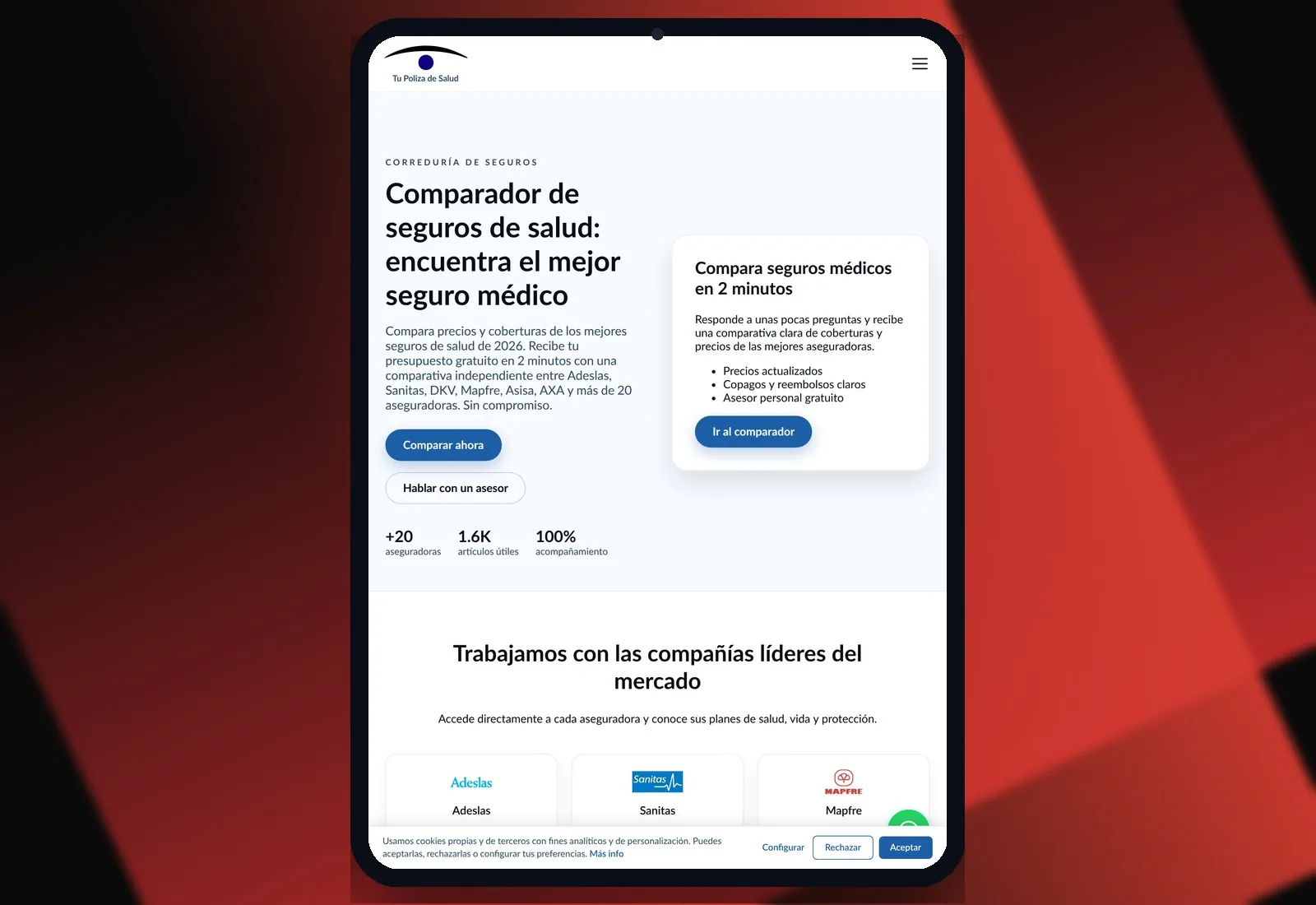 Tu Póliza de Salud — Tablet view